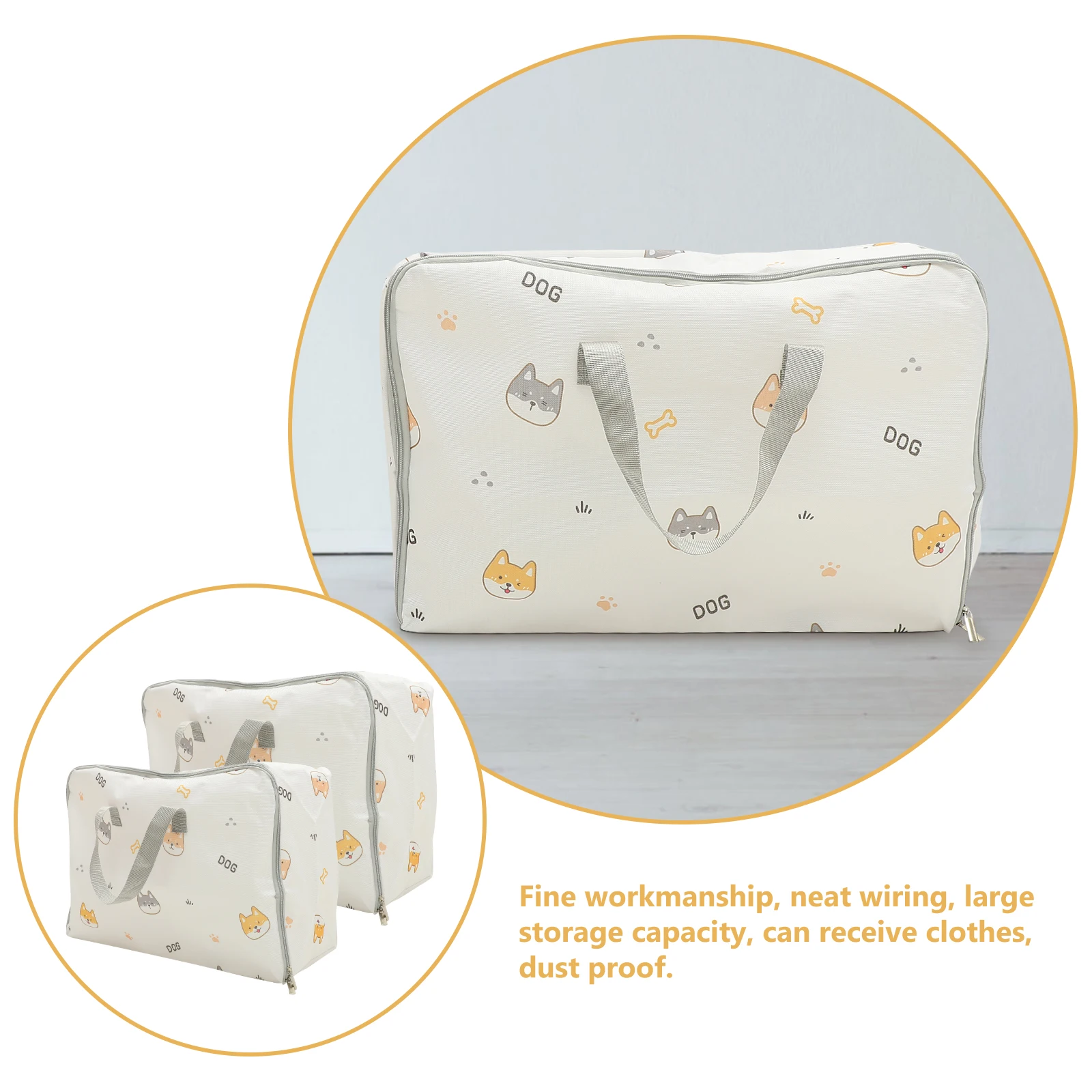 

2pcs Waterproof Storage Bags Durable Oxford Large Capacity Travel Clothes Dust Proof Reusable Portable Organizing Pouch