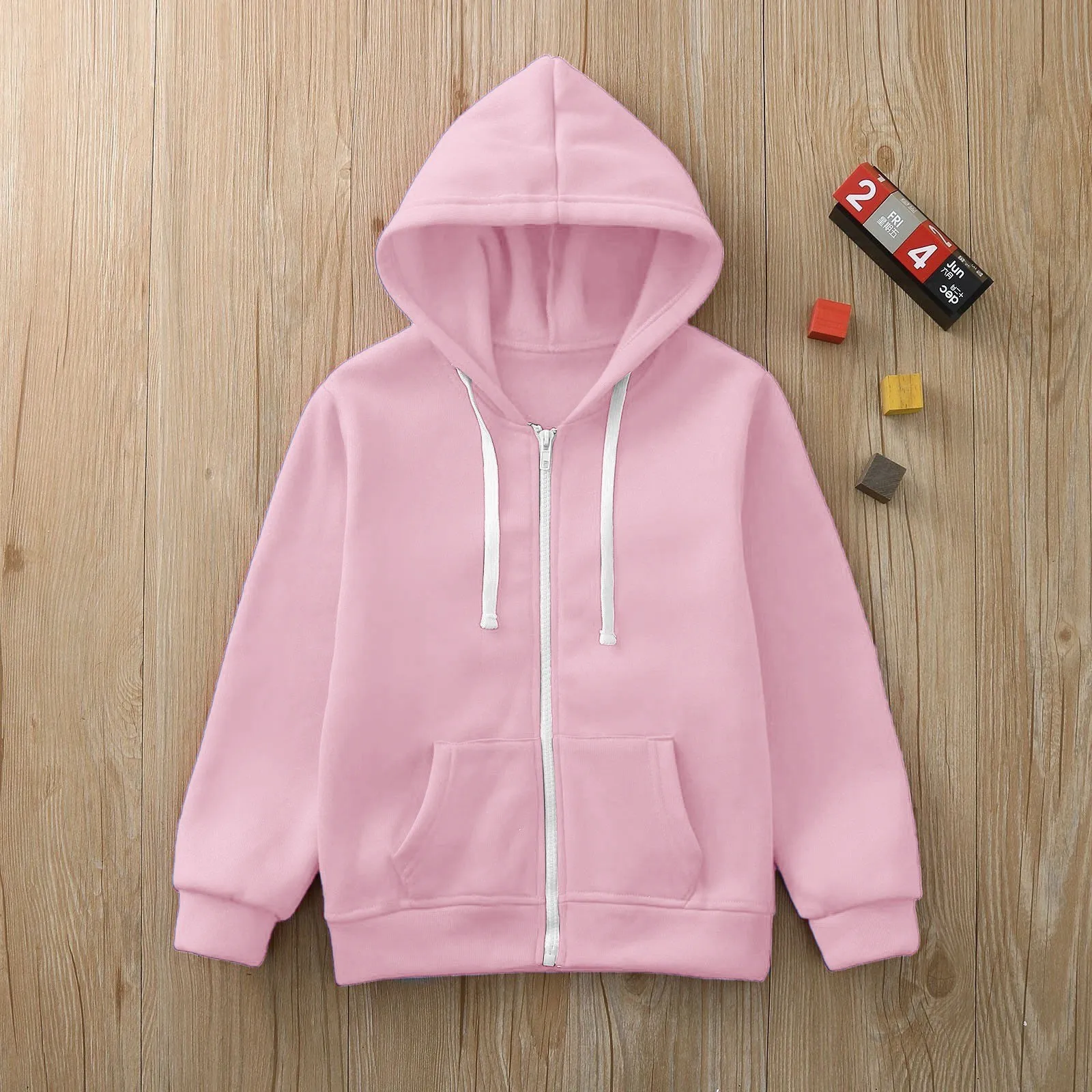 Autumn Full Zip Hoodie For Kids Multi Color Boys Girls Hooded Sweatshirt Long Sleeve Drawstring Tracksuit With Pockets толстовка