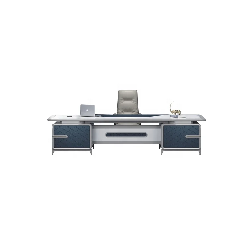 Multi-function Executive Table CEO Desk Manager Desk President Desk Modern Luxury Aircraft Modeling Glossy White