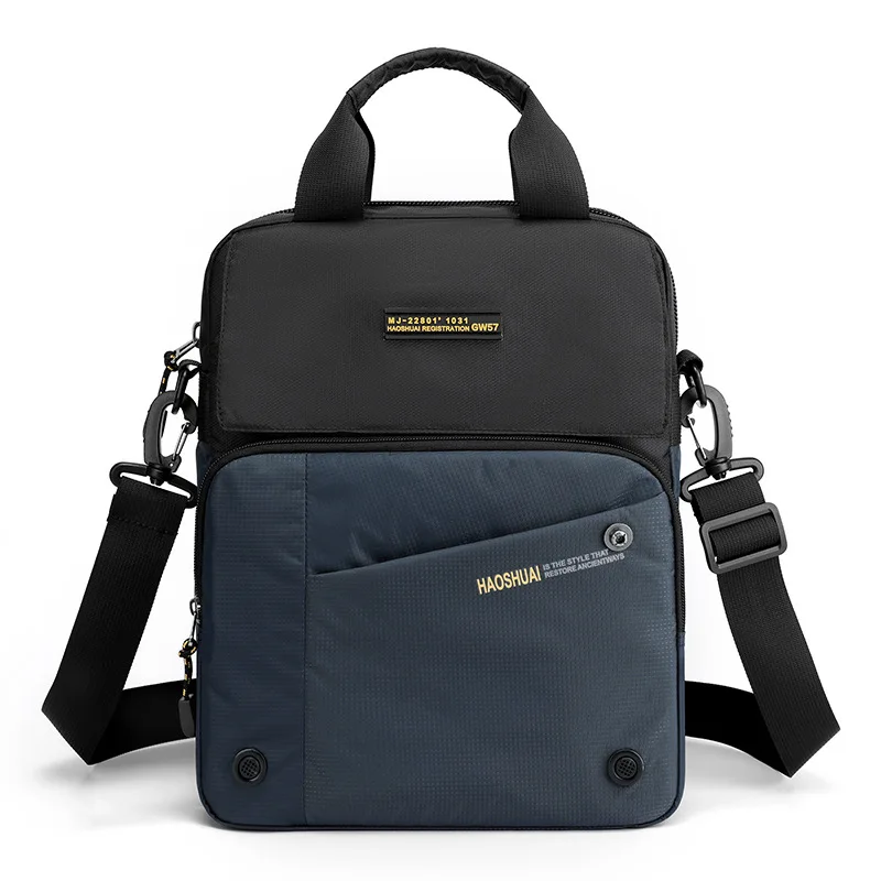 Clássico grande qualidade sacos de ombro dos homens azul mensageiro bolsos leves camadas estilo crossbody sacos multifunction breve