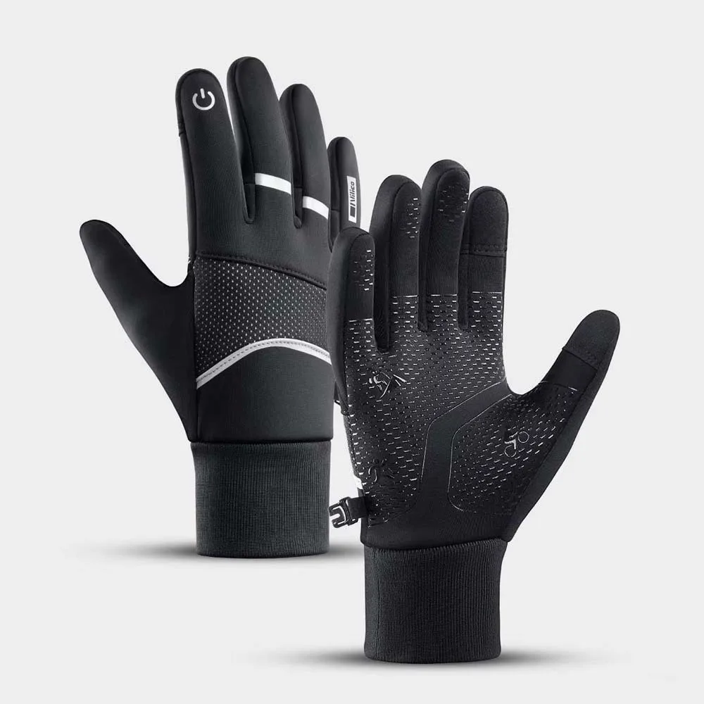 القطبية الصوف أفخم قفازات سميكة لينة مكافحة سبلاش المياه للجنسين يندبروف قفازات سوين عاكس شريط الاصبع القفازات الشتاء