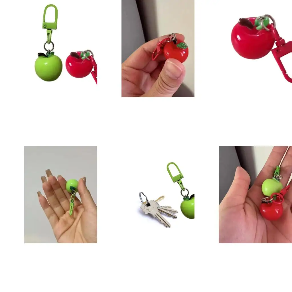 Novelty Apples Themed Keychain Lightweight Resin Craftsmanship Stylish Bag Hanging Ornament For Daily Carry Outdoor