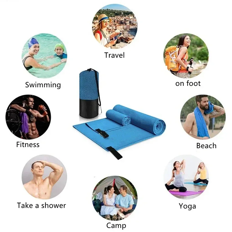 Swimming Microfiber Quick Dry Towels Men Outdoor Camping Hiking Cycling Portable Beach Towel Women Running Sports Soft Towels