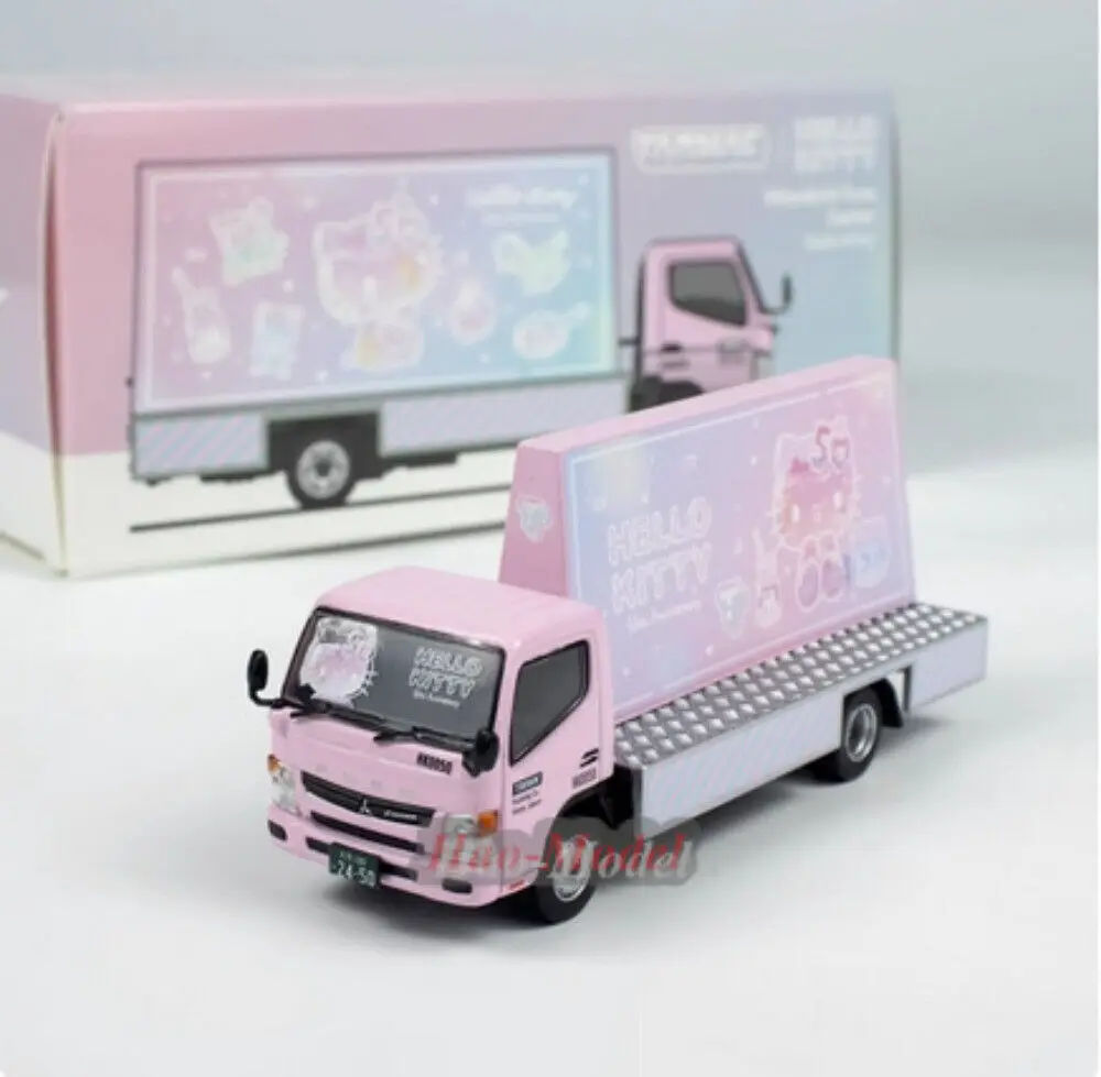 TW 1/64 For Mitsubishi Fuso Canter Hello Kitty Alloy Diecast Model Car Simulated Toys Birthday Gifts Hobby Display Collection