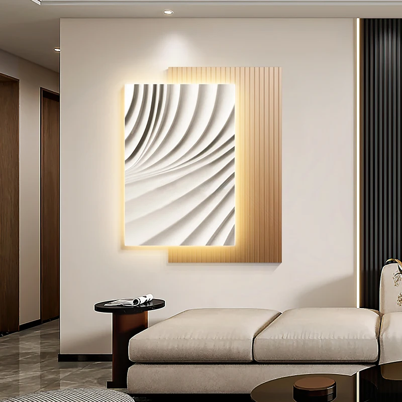 Modern light luxury living room mural light high-grade atmospheric sofa background wall light abstract geometric overlay mural l