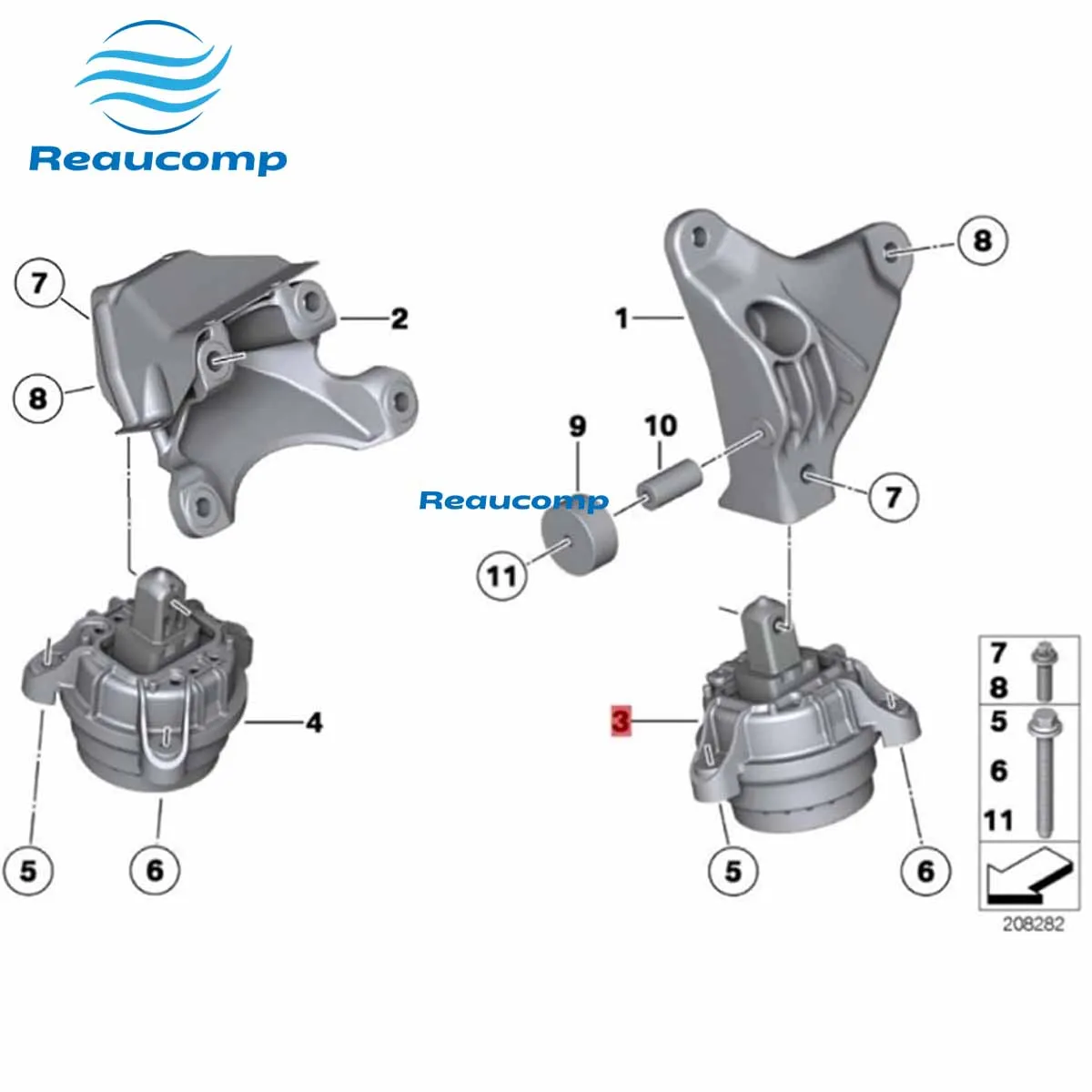 22116793679 22116793680 2PCS Eneinge Mount Motor Support For BMW F01 F02 F03 F04 F10 730i 740i 523i 528i 530i 535i