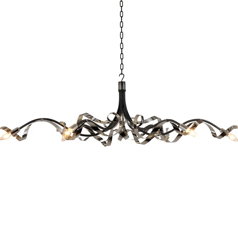 

LED Postmodern light luxury living room dining room pendant light creative stainless steel lamp personality simple pendant light