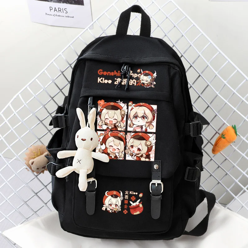 Genshin Impact Mochila Klee Alhaitham Backpacks Student School Book Bags Laptop Travel Outdoor Bags Boys Girls  Teens Gifts