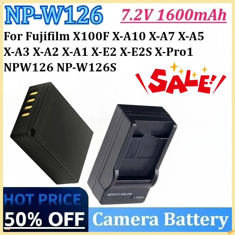 

New NP-W126 7.2V 1600mAh NPW126 NP-W126S Camera Battery for Fujifilm X-A10 X100F X-A7 X-A5 X-A1 X-E2 X-A3 X-A2 X-E2S X-Pro1