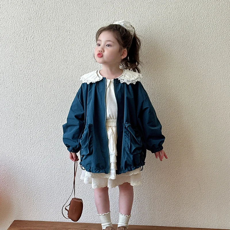 خندق للفتيات لربيع وخريف 2025 سترة حلوة غير رسمية متوسطة الطول على الطراز الكوري الجديد #2