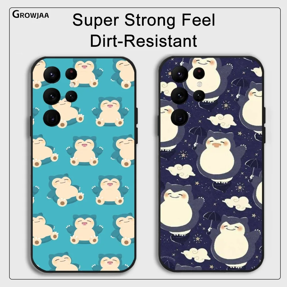 Snorlax Cute Cartoon Phone Case For Samsung Galaxy S25 S24 S22 S23 Ultra S21 S20 Plus 5G Protective Silicone Funda