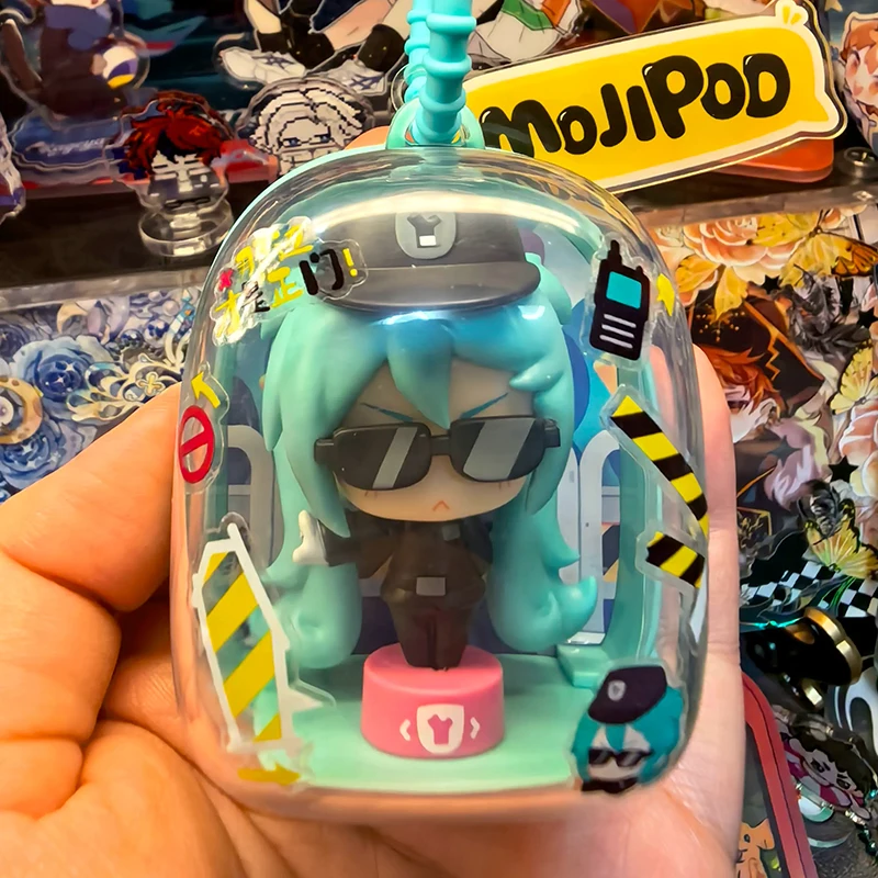 Genuine Mojipod Hatsune Miku Blocks Figure Keychain Bag Pendant Blind Box Music Festival Series Collectible Decor Birthday Gift