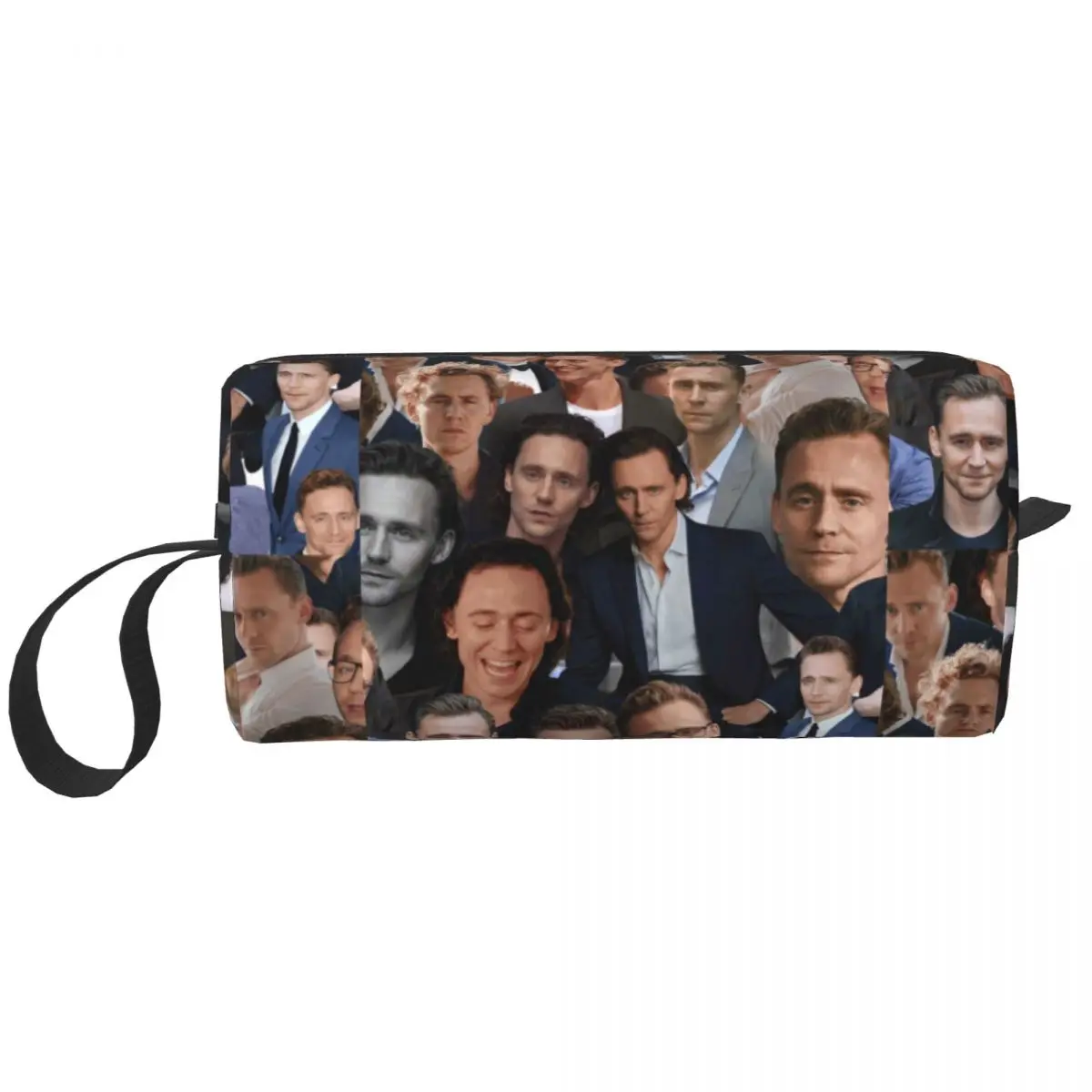Tom Hiddleston Photo Collage Makeup Bag Cosmetic Organizer  Toiletry Cosmetic Bag for Women Beauty Travel Pencil Case