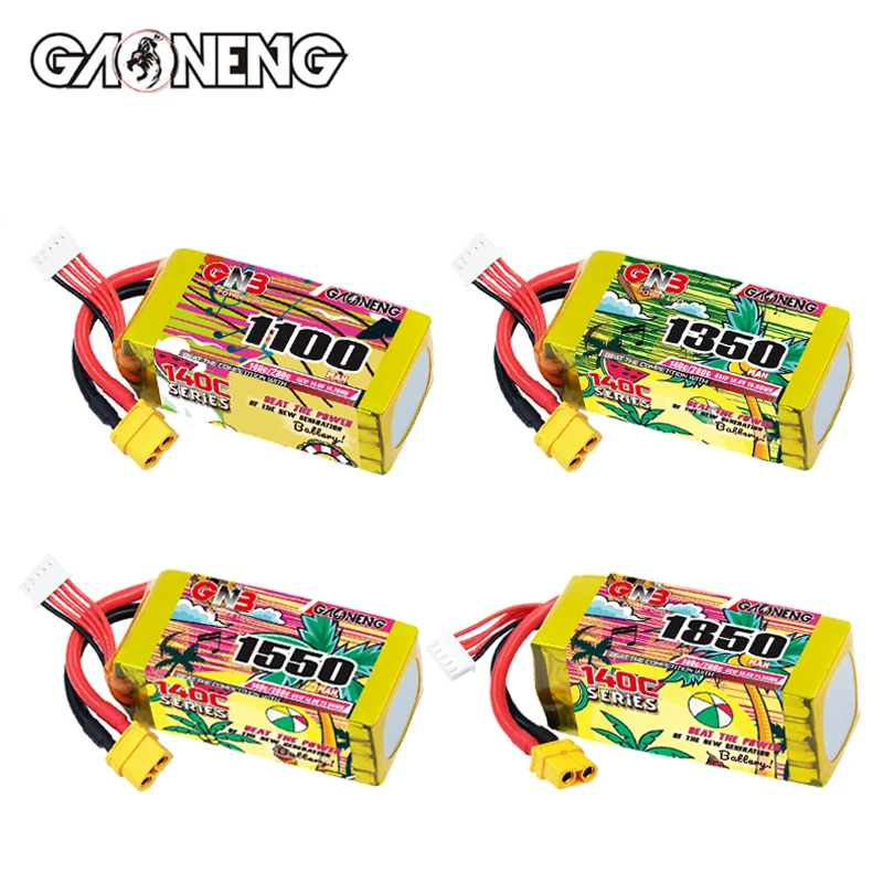 GNB يبو بطارية 4S 14.8V 1100mAh 1350mAh 1550mAh 1850mAh 140C مع XT60 ل FPV الطائرة بدون طيار كوادكوبتر طائرة هليكوبتر RC البطارية