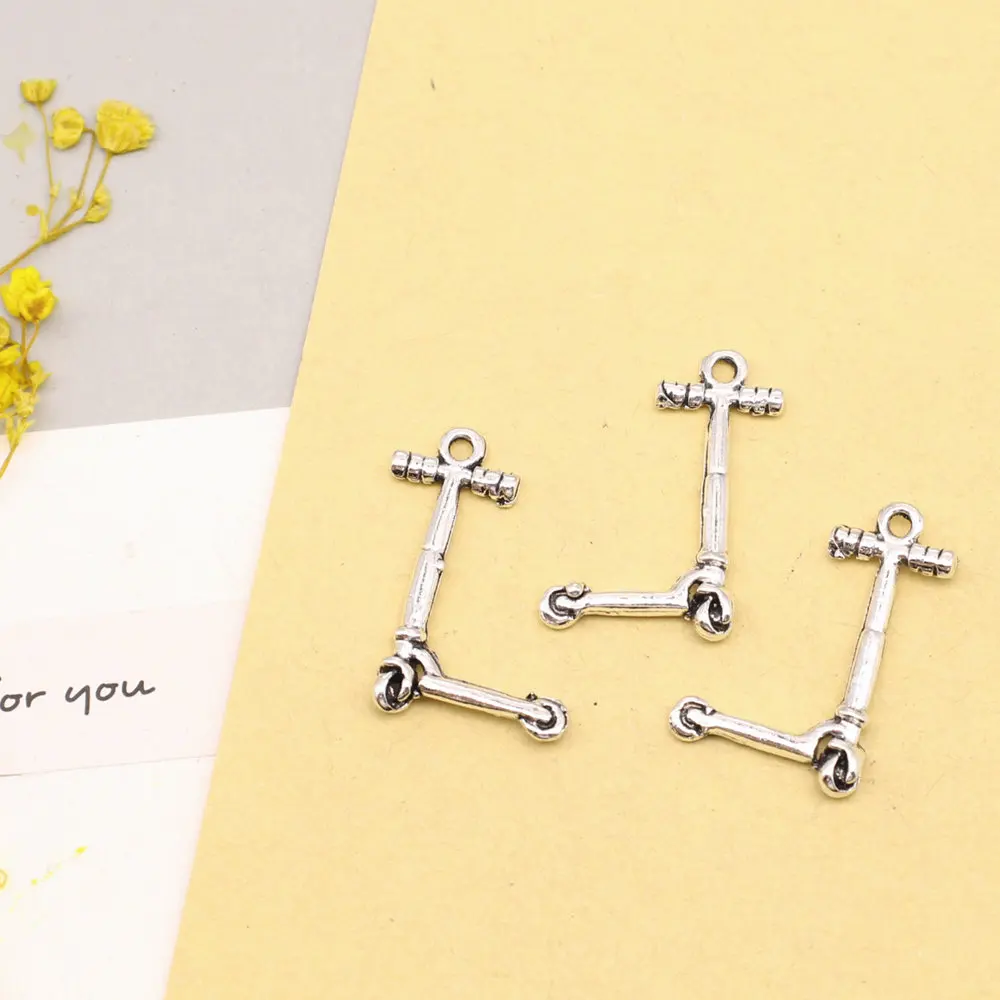 Jewelry Trendy Children Diy Charms Skateboard Antique Silver Color Pendant Diy 17x25mm 10pcs