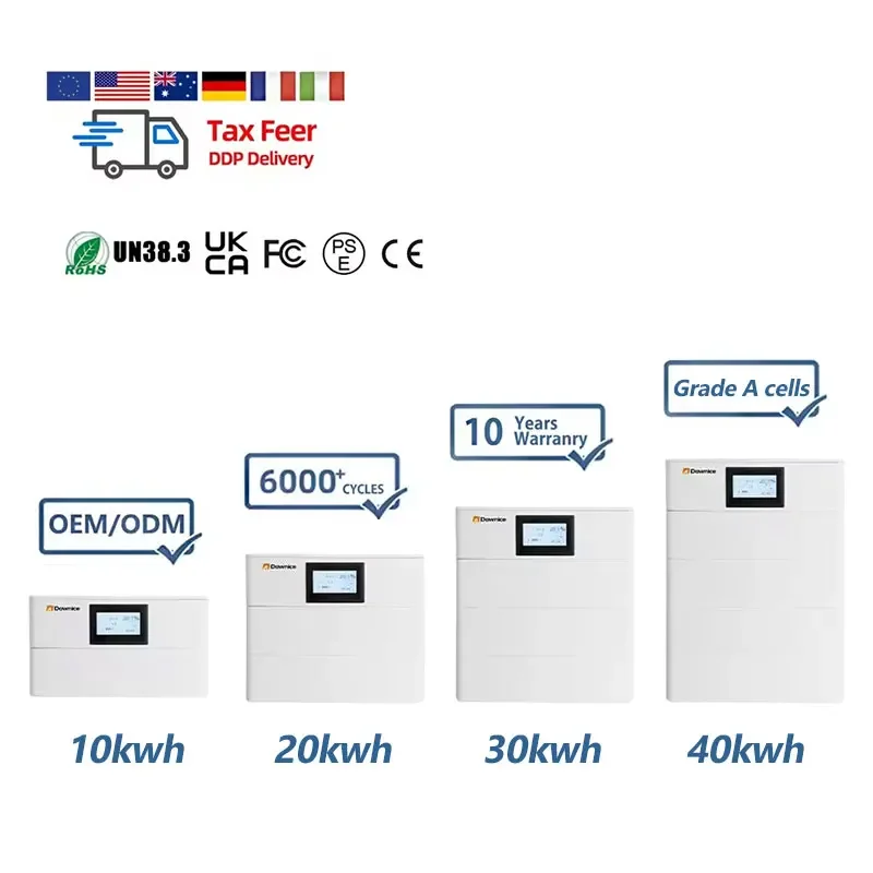 High Voltage 50kwh Stackable Lithium Battery Lifepo4 Rechargeable Battery Solar Power Storage Battery For Home