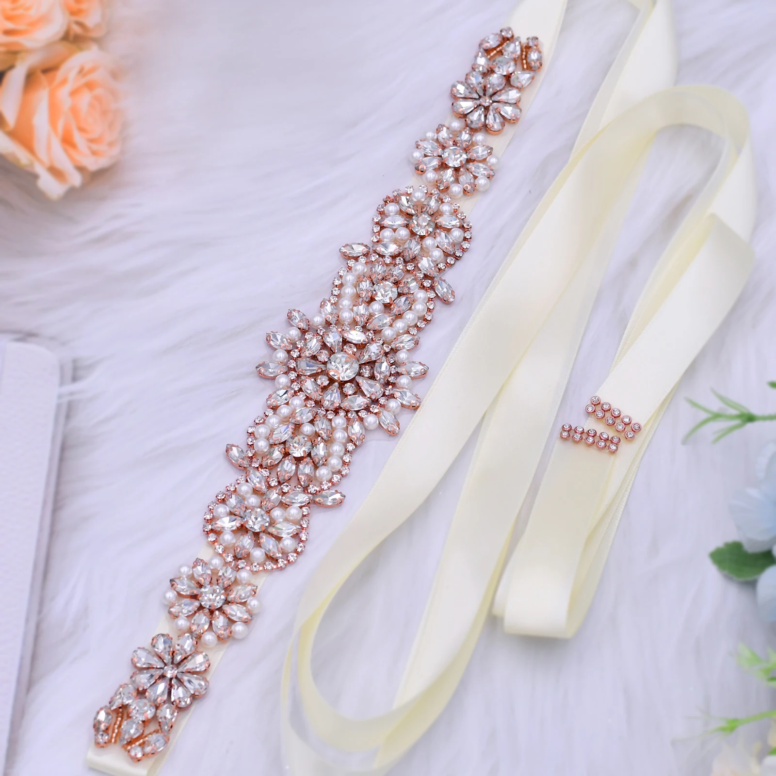 Pink Dress Belt for Women Crystal Belt for Party Dress Belt Pearl Wedding Sash for Bride Belt Bridal Sash Rhinestone Belt Female