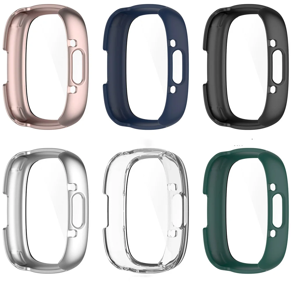 

For Fitbit Versa 4 Sense 2 Electroplated Full Protective Case Tpu Soft Rubber Protective Sleeve Upgraded Parts Accessories