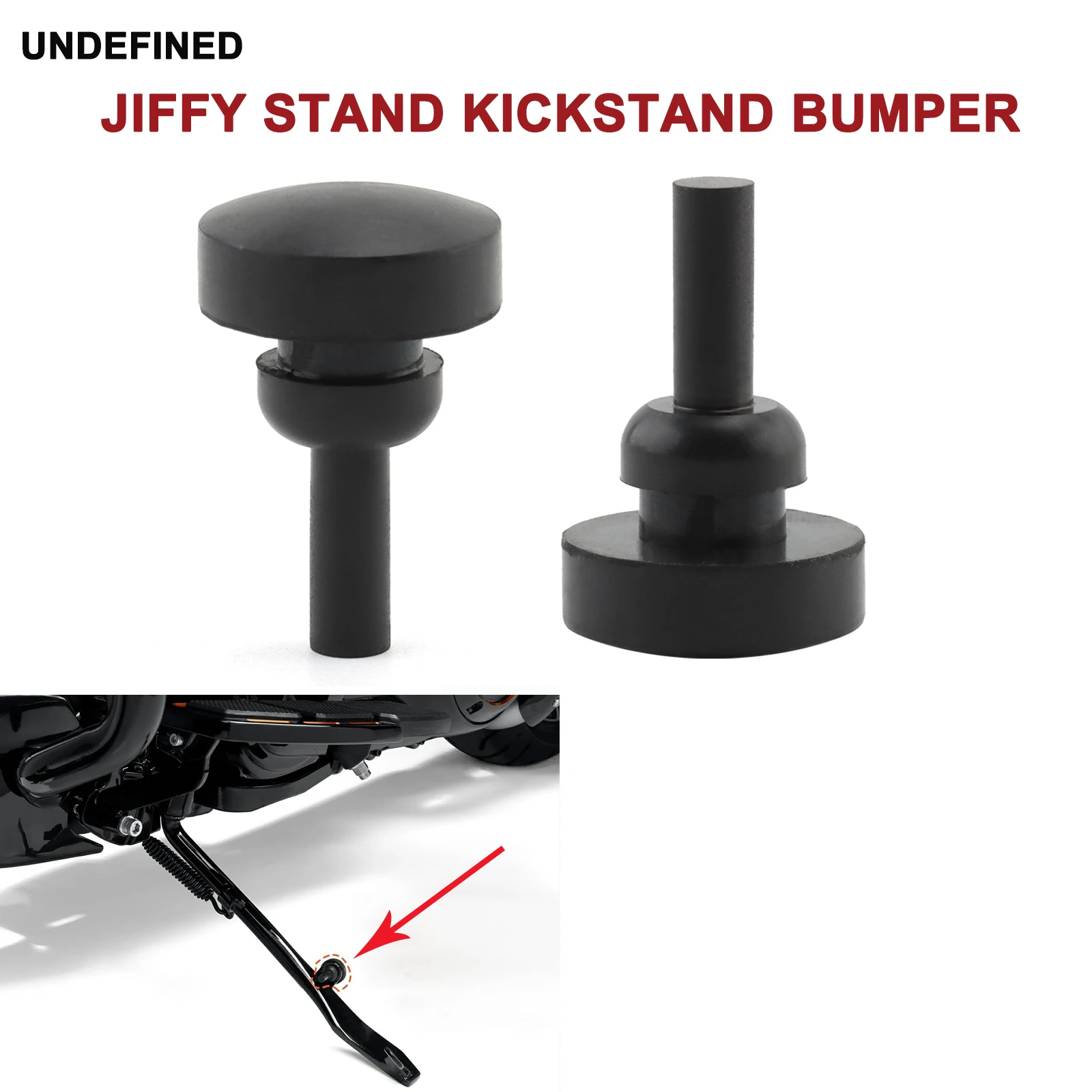 Black Jiffy Stand Kickstand Rubber Bumper Pad for Harley Touring Electra Glide Street Glidde Road Glide Road King CVO 2007-2023