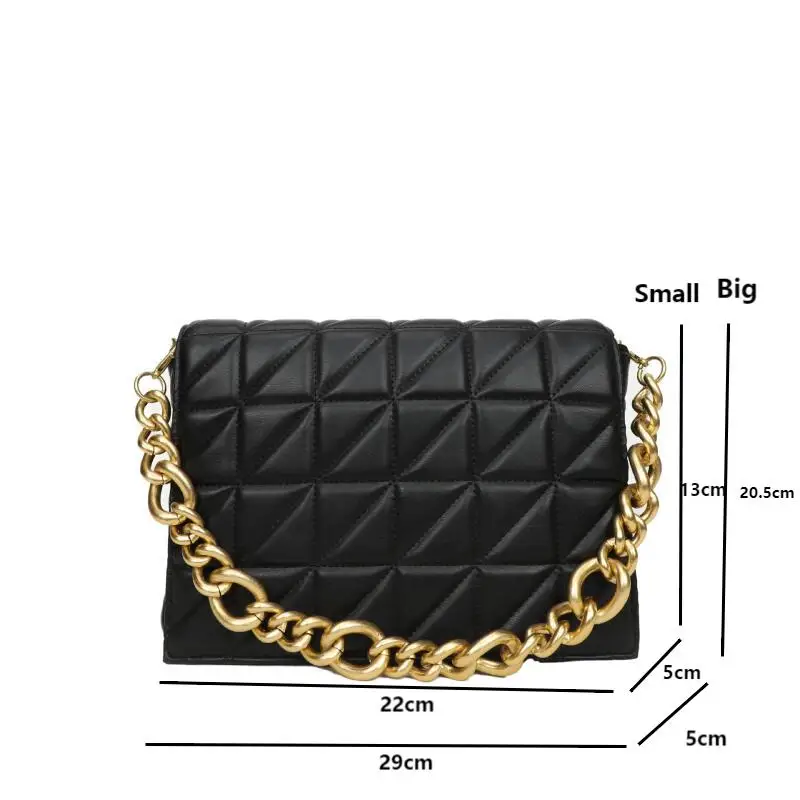 2024 New Women\'s Shoulder Bags High Quality Simple Ladies Rhombic Sewing Square Bag Luxury Female PU Leather Chain Hand Bags