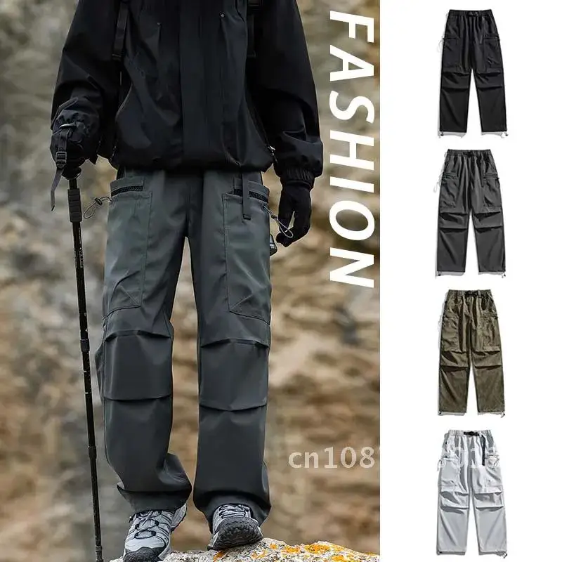 Autumn Men's Cargo Hiking Pants Waterproof Windproof Trousers Sport Pants Fishing Trip Cycling Antifouling Outdoor Camping