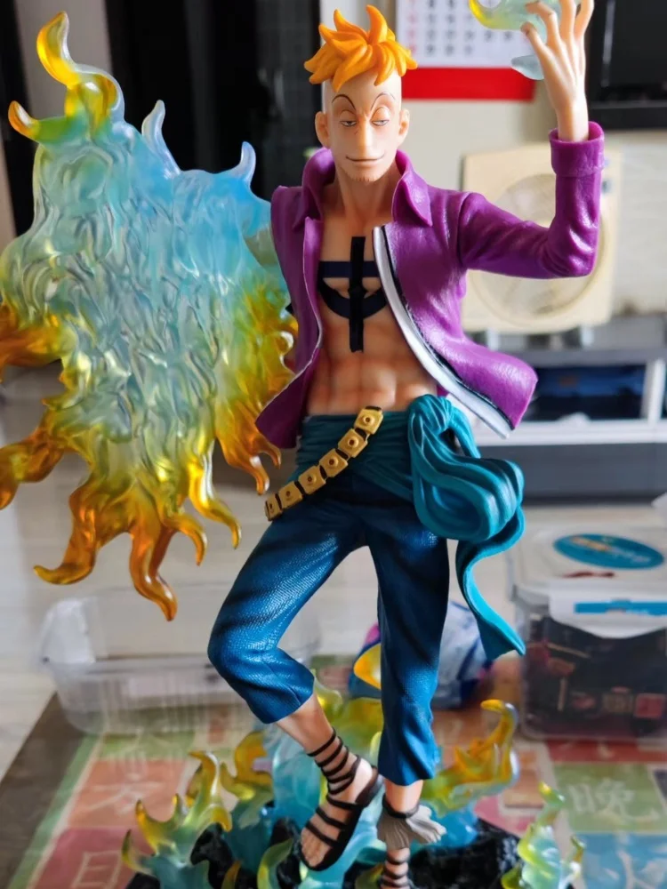 Anime One Piece Figure Marco Model Dolls Fire Phoenix Undead Bird Luminous Anime Action Figure Pvc Statue Decor Kids Toys Gifts