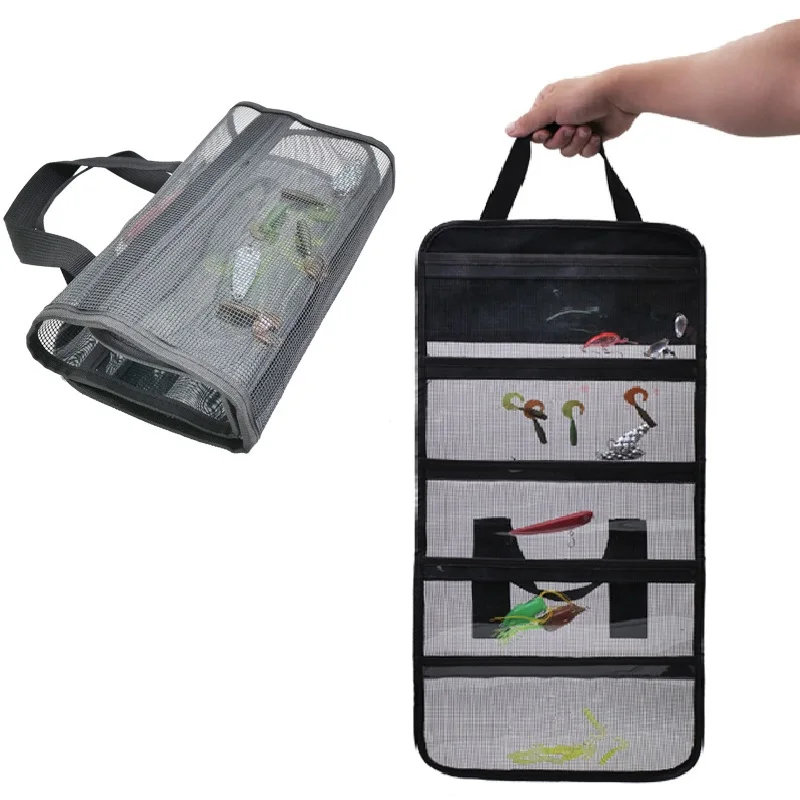 

Портативные сумки для рыболовных приманок, грязеотталкивающая сетка, складная сумка с крючком для приманки, дышащая сумка большой вместимости, аксессуары для рыболовных снастей