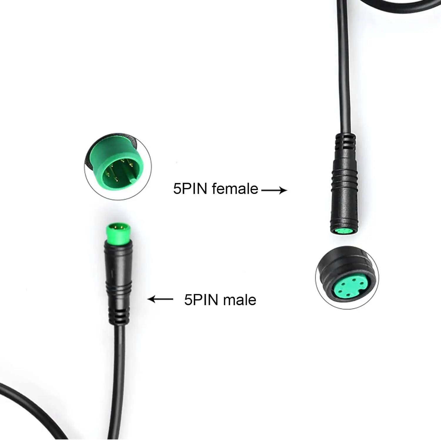 M8 5Pin 남성 여성 전기 자전거 플러그 커넥터 스쿠터 전자 자전거 센서 브레이크 버트 조인트 케이블 신호 연결 센서