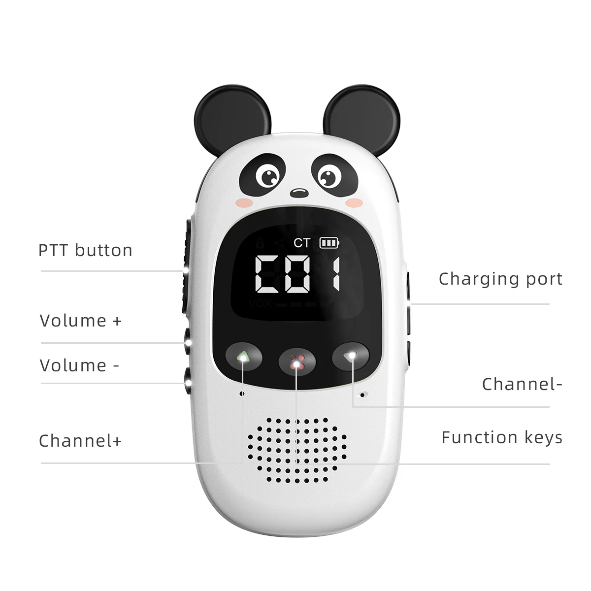 Getien Walkie Talkie Kids 1/2Pcs Children Walkie-Talkies Gift for Kid Cute Portable Toy Rabbit Outdoor Long Range Wireless 3KM