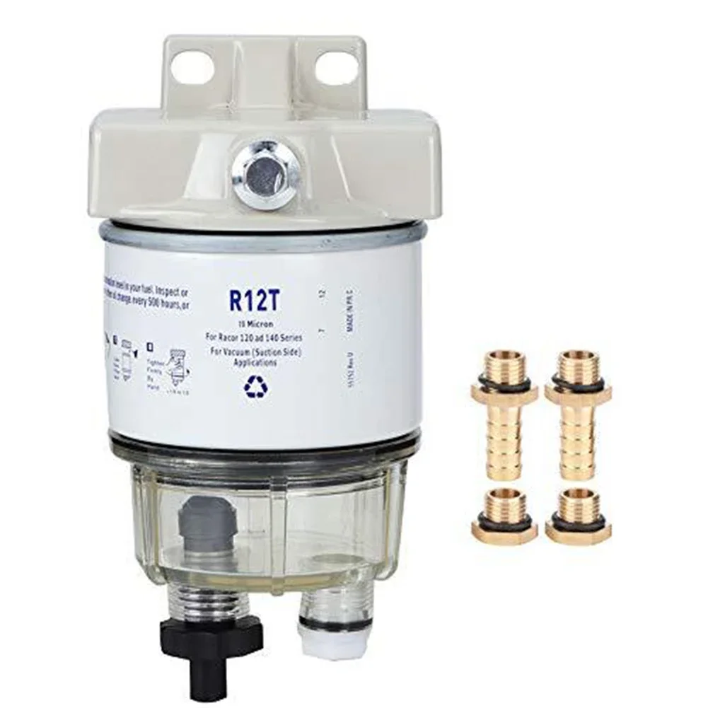 

1pcs R12T Fuel Filter Water Separator Complete Kit Marine SPIN-ON R12T Filter Fit 38 Inch NPT Outboard Motors