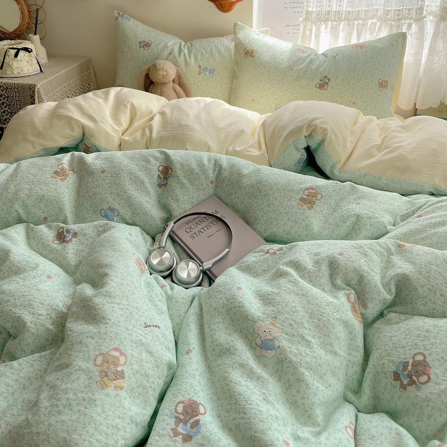 Cute Cartoon Duvet Cover for Kids Double-layered Bed Covers Single/Queen/King Size Baby Elephant Printed funda nórdica cama 150