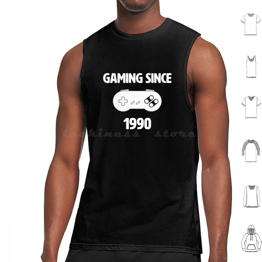 Gaming Since 1990 Tank Tops Print Cotton Nes Donkey Kong Games Gaming Entertainment System 80s Retro Vintage Classic Gamers