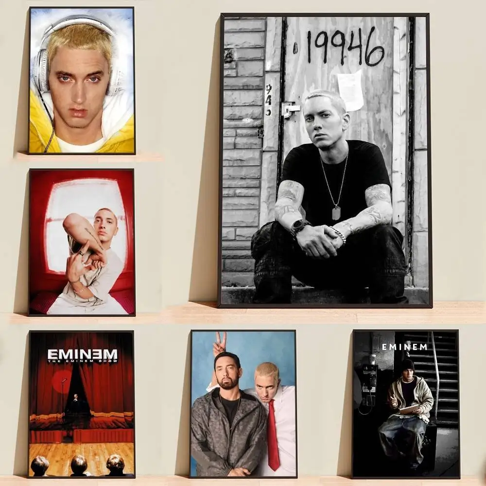 Hip-Hop E-Eminem Slim Shady Poster Self-adhesive Waterproof Paper Sticker Coffee House Bar Room Wall Decor