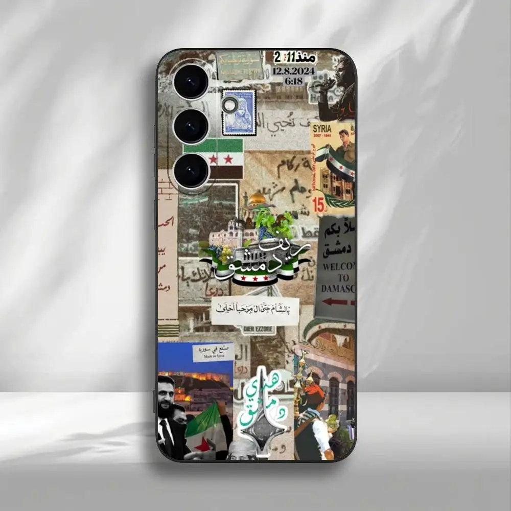 حافظة هاتف بعلم الثورة السورية لهاتف سامسونج جالاكسي A73، A72، A71، A70، A53، A52، A51، غطاء أسود ناعم آخر