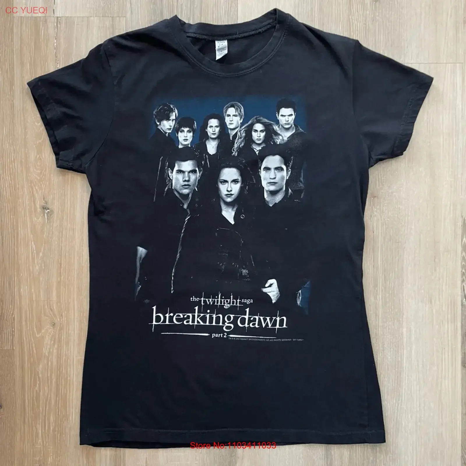 Camiseta Tultex 2012 The Twilight Breaking Dawn Part 2, Talla XL para Mujer, Promoción de la Película, Estilo Vintage Lavado, Unisex, Transpirable, con Gráficos