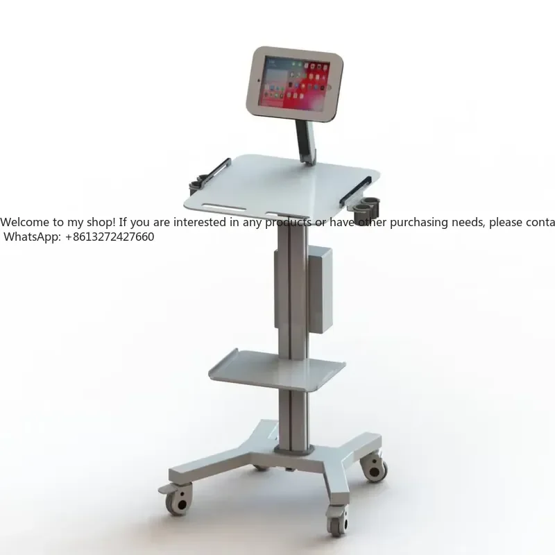 Adjustable Hospital Trolley Comprehensive Patient Care Height-Adjustable Ipad Ward Cart for Hospital and Clinic
