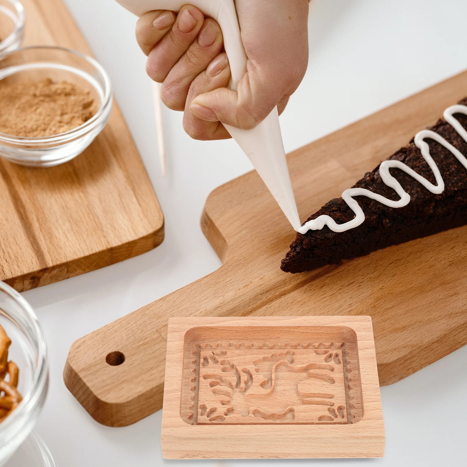 

Pastry Press Molds Square Biscuit 3d Baking Lover Gift Stamps Smooth Touch Multi Functional Easy Demold Washable