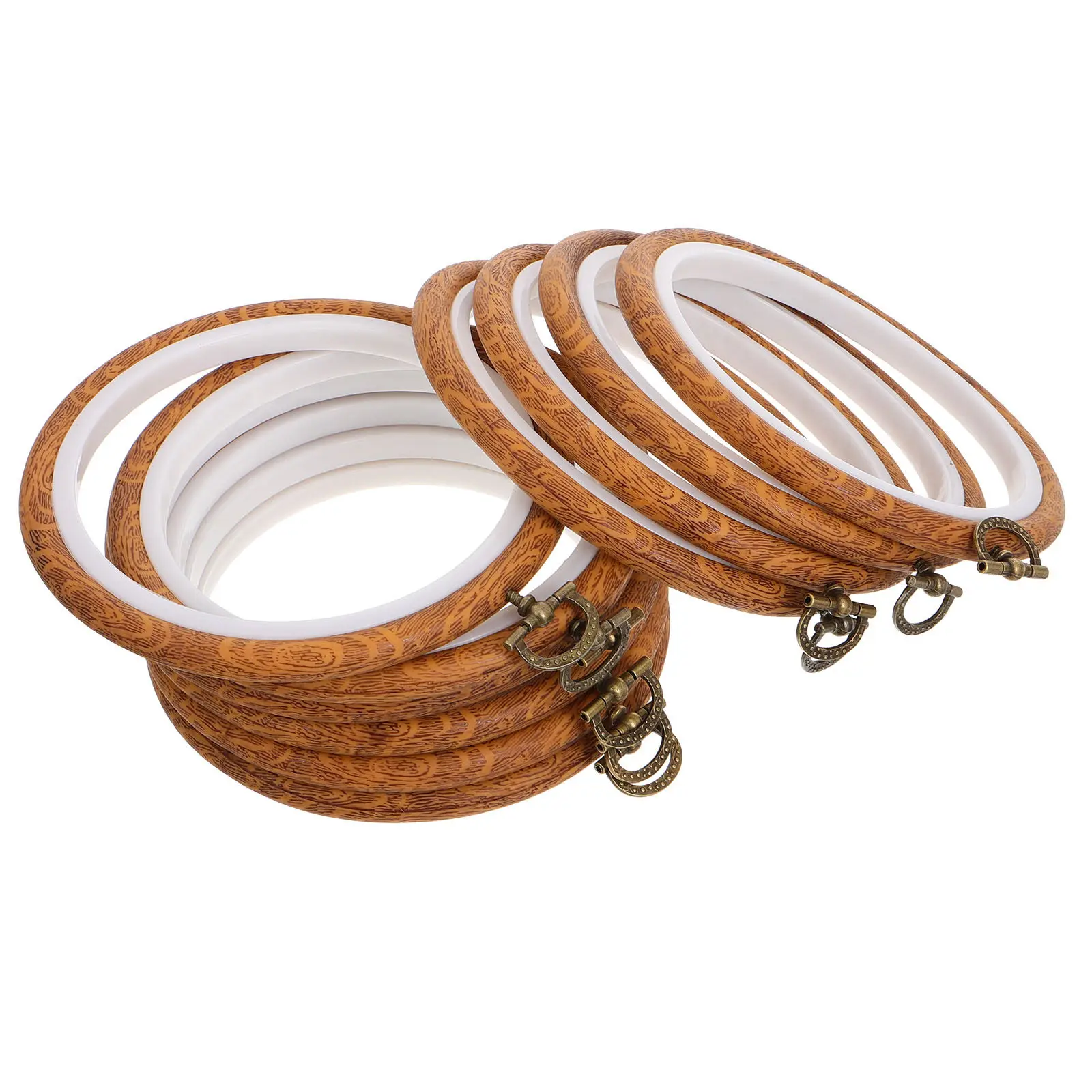 

10Pcs Embroidery Hoops Cross Stitch Frames DIY Plastic Zinc Alloy Round Circles Portable Display Craft Home Decor Gift Making