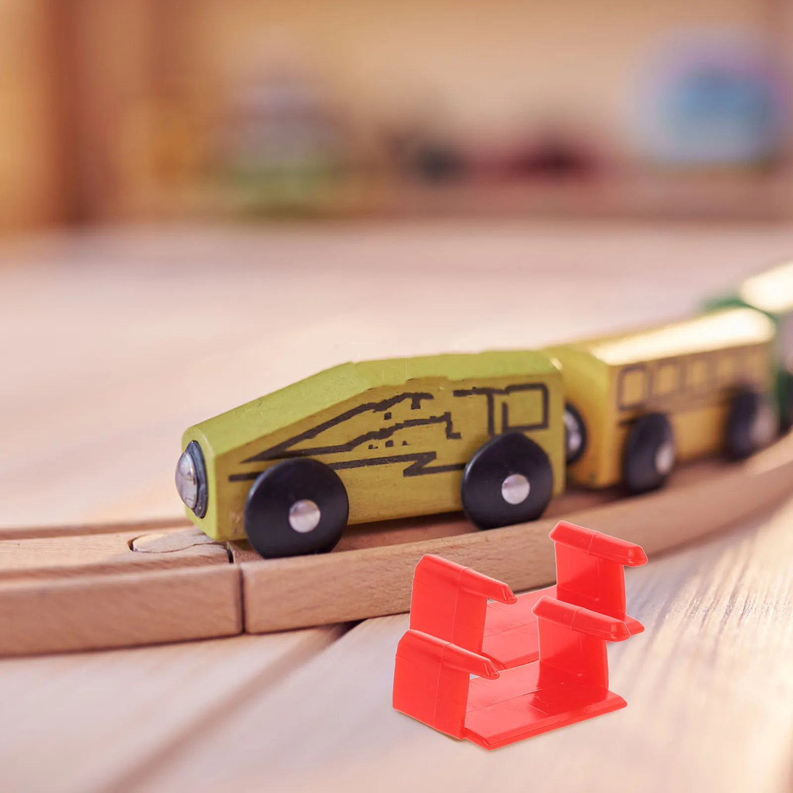20Pcs Red Plastic Train Track Clips Durable Railway Fasteners Expandable Train Set Accessories for Kids Playtime