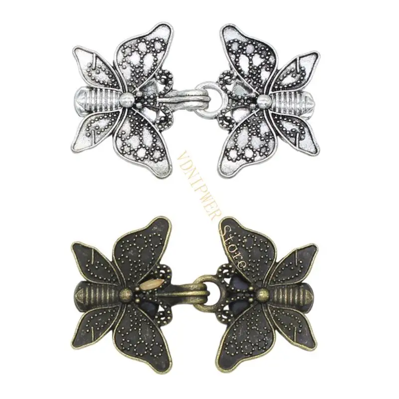 

Retro Sweater Shawl Clips Clasp Fasteners Elaborate Butterfly for Women Girls D08E