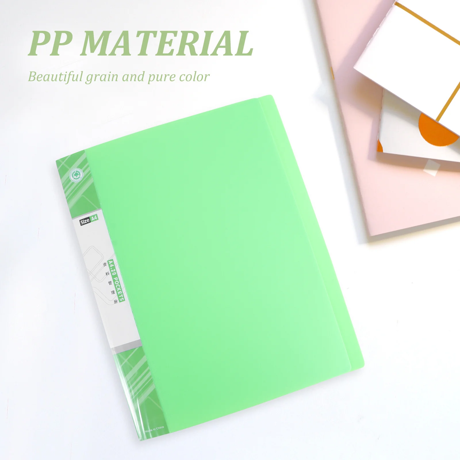 

Green A4 Folder with 20 Pages Sturdy Plastic Document Holder for Office School Use Filing Archiving Presentation Supplies