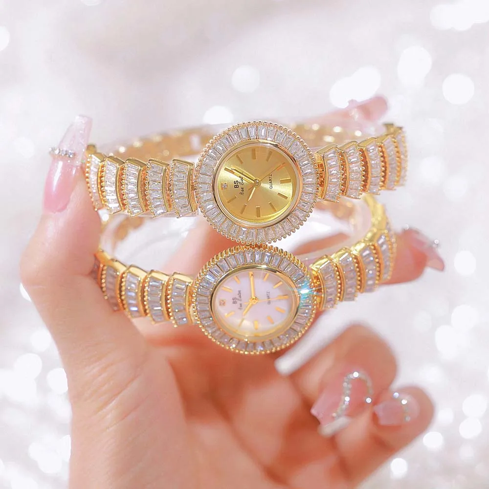 Fashion Women Watch Luxury Gold Mermaids Diamond Bracelet Quartz Wristwatch Elegant Ladies Dress Clock For Women Gift New 2025