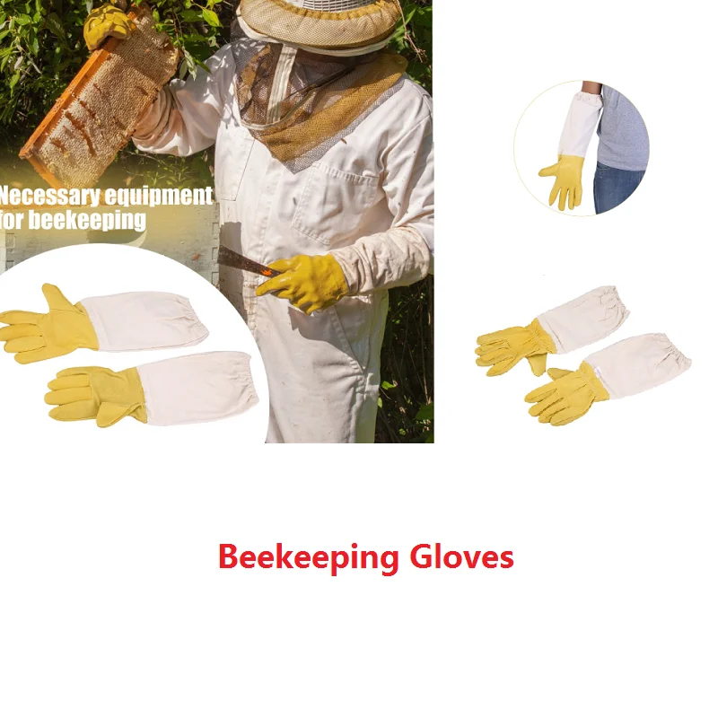 

Beekeeper Gloves Protective Sleeves Ventilated Beekeeping Gloves Professional Anti Bee Gloves Beekeeper Prevent Beekeeping Tools