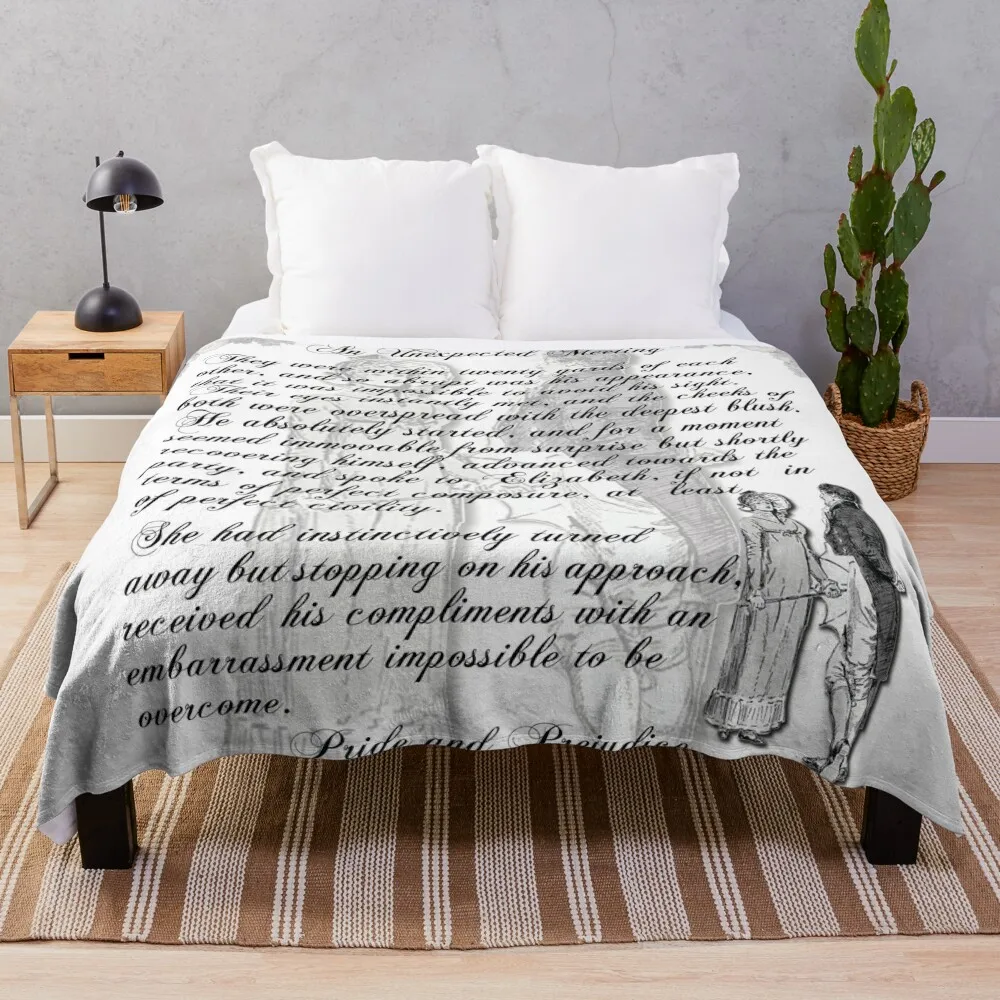 

Pride and Prejudice Quote—Jane Austen themed Throw Blanket Soft Plush Plaid Sofa Quilt manga Blankets