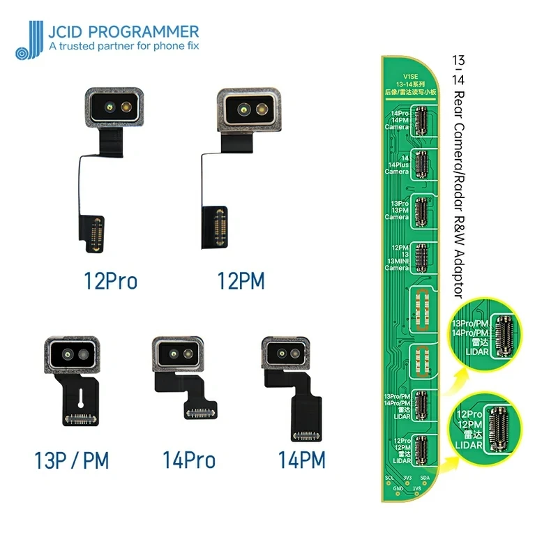 JCID Rear Camera Radar Repair Flex For Mobile Phone iP12 13 14 Pro Max Lidar Recovery Testing Tool Support V1SE/V1S Pro