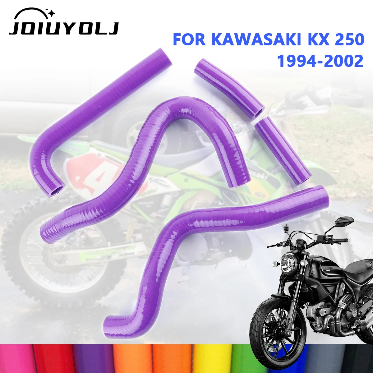 

For 1994-2002 KAWASAKI KX 250 KX250 Silicone Coolant Radiator Hose Pipe Kit 1995 1996 1997 1998 1999 2000 2001