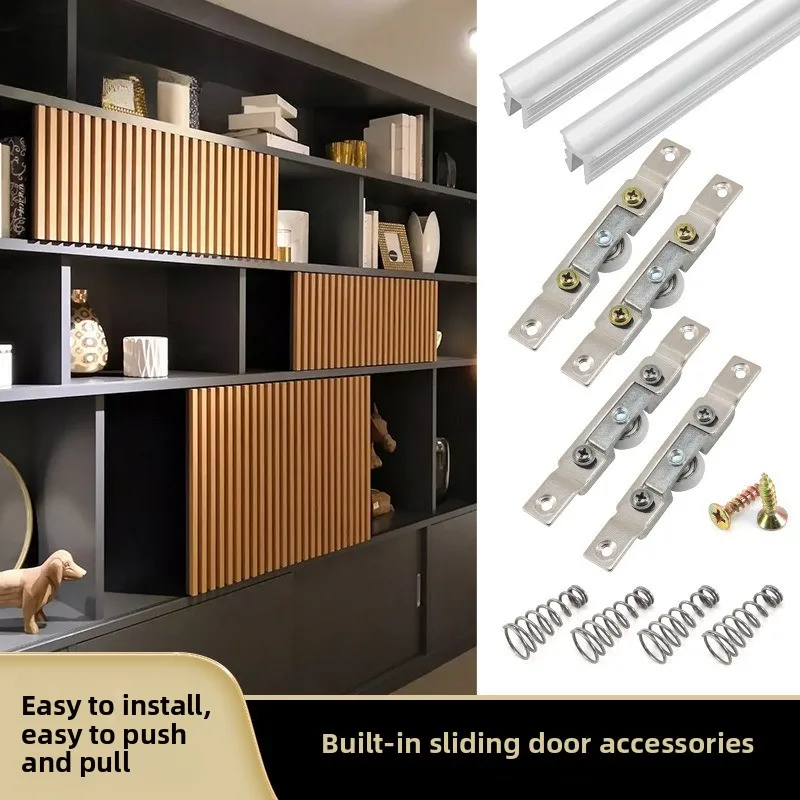 

Невидимая фурнитура для внутренних дверей, направляющая для внешней стеклянной раздвижной двери книжного шкафа/шкафа для хранения