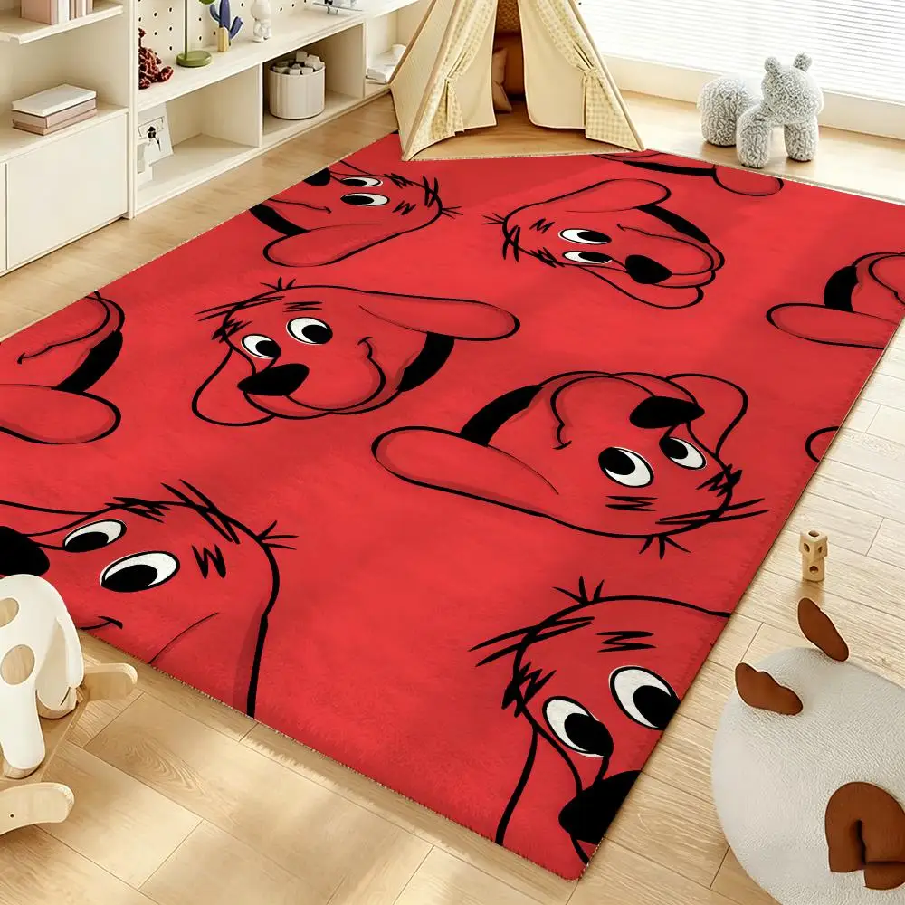 Clifford t-the B-Big R-Red D-Dog Floor Mat Soft Cartoon Flannel Non-Slip Kids Play Mat & Entrance Door Mat for Bathroom Bedroom view 2