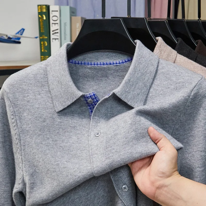 

Men's Casual Cardigan Sweater - Button Front Design, Soft Knit Fabric for Daily Office Wear, 6 Colors Available