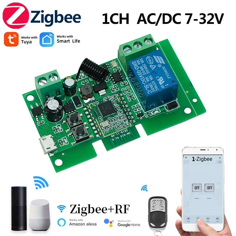 DC 12V DC 24V Zigbee 3.0 Gateway Bridge Smart Switch WiFi Smart Life Controller Tuya Alexa Google Home Timing Momentary Switch